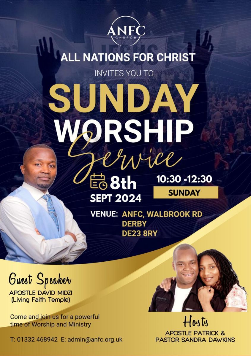 Sunday Worship Service - Guest Speaker Apostle David Midzi